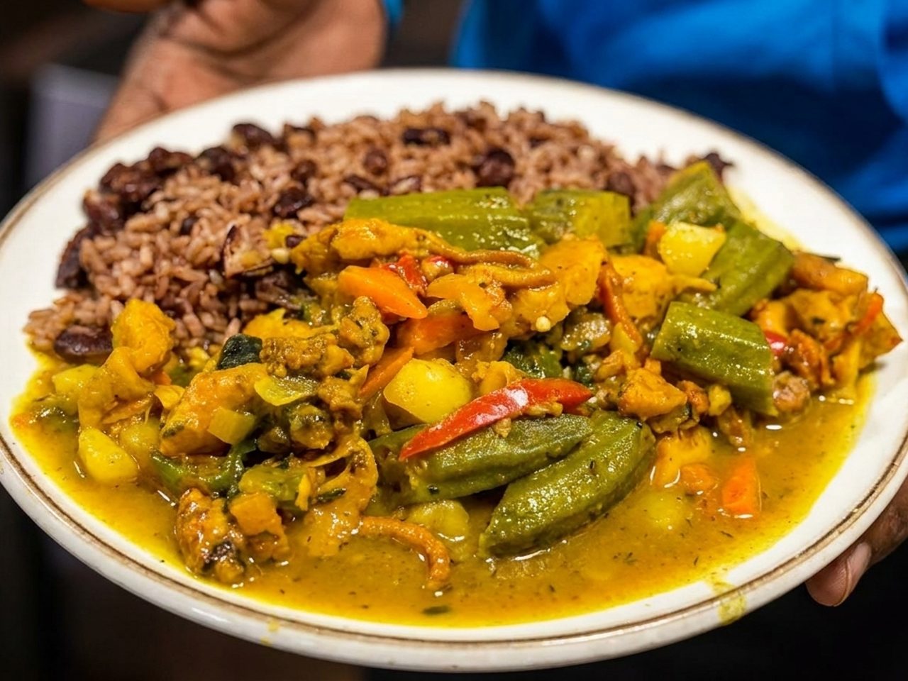 Oxtail, Jerk Chicken, Curry Goat