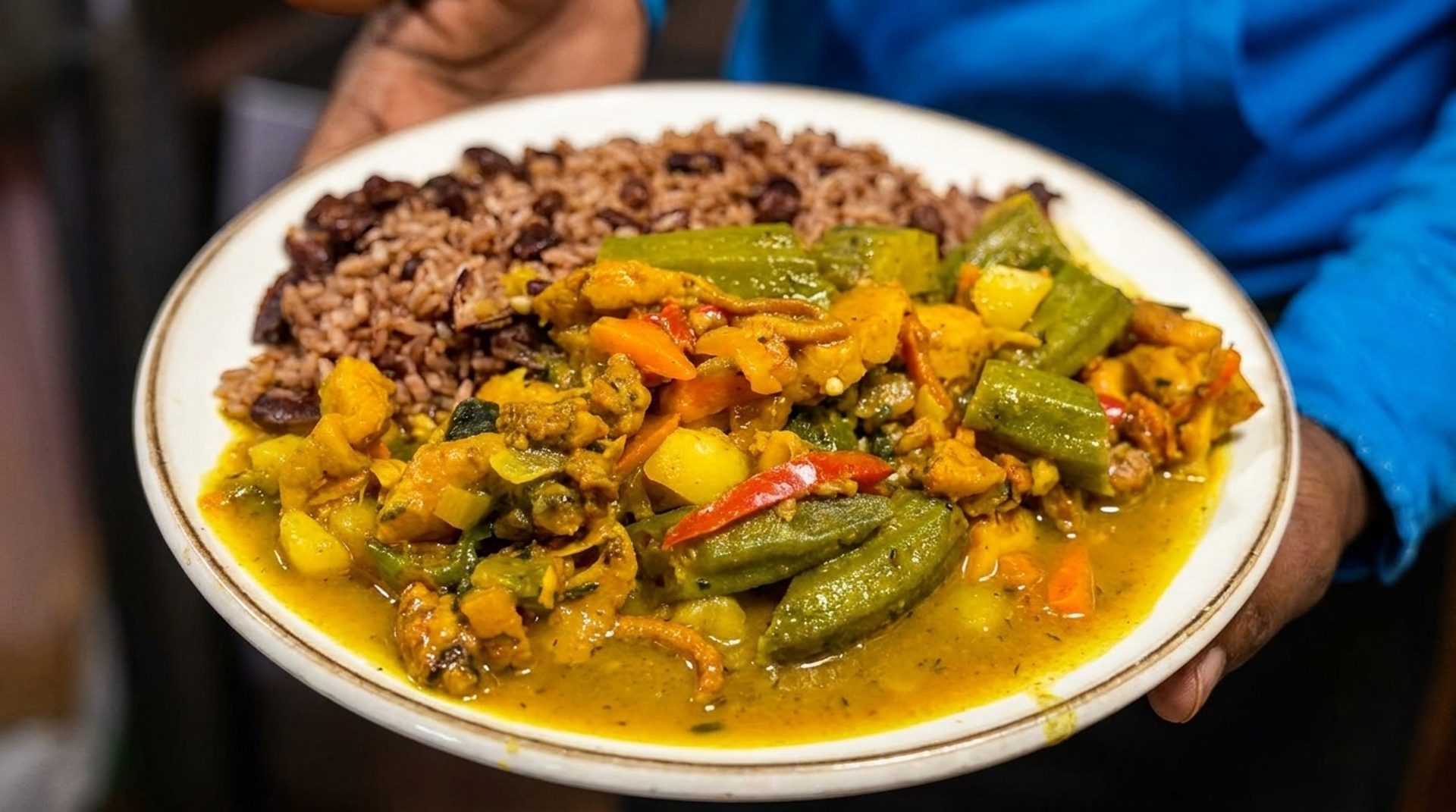 Oxtail, Jerk Chicken, Curry Goat